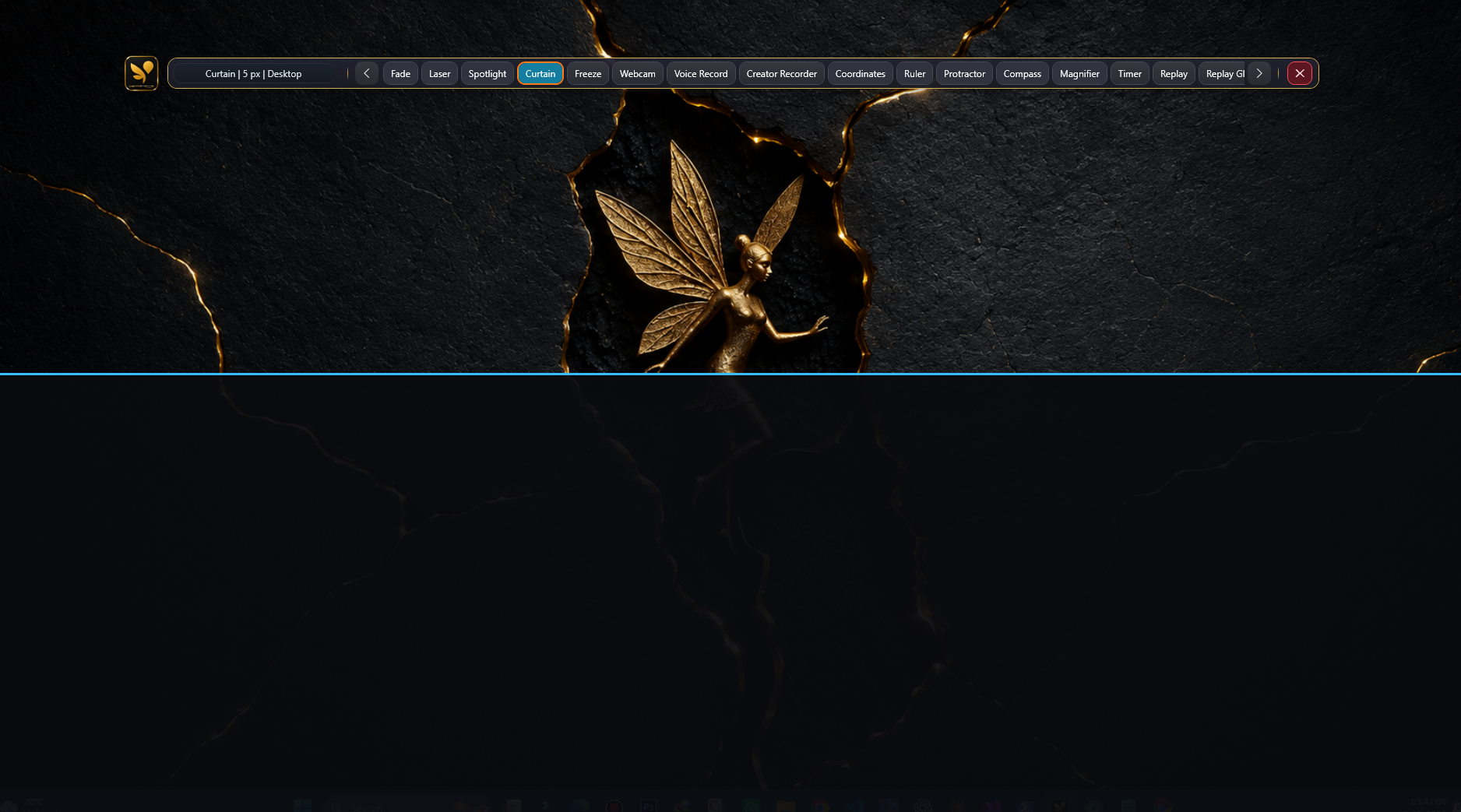 Snowfairy AI™ OS Pen spotlight and curtain tools