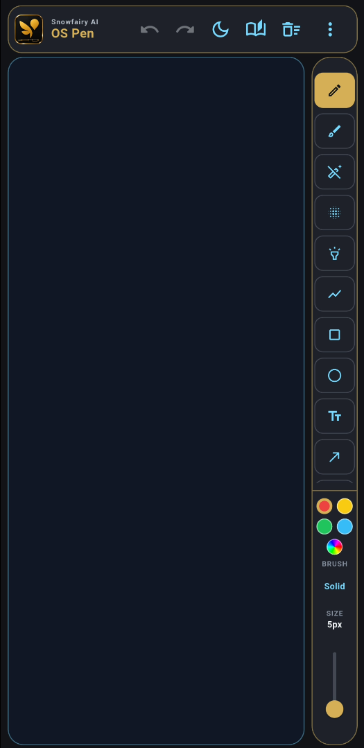 OS Pen screen annotation tools on an Android phone