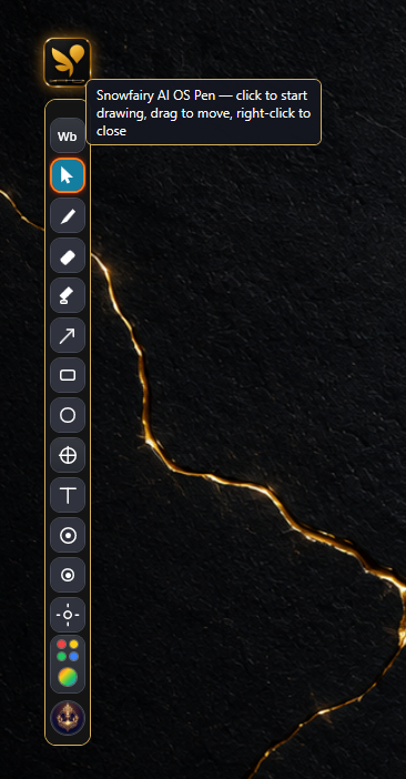 Snowfairy AI™ OS Pen toolbar